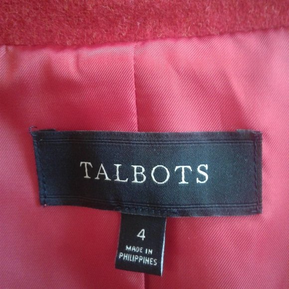 Talbots Red Two-Button Wool-Blend Jacket - Picture 5 of 7